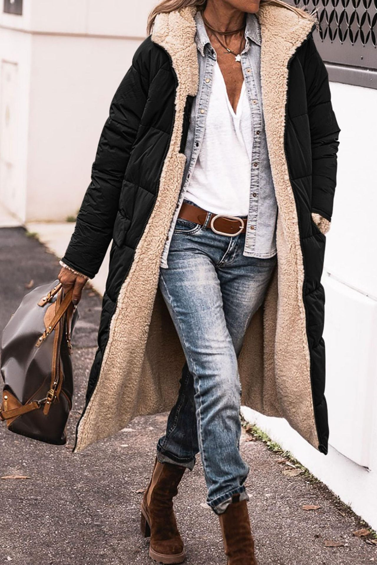 GRACE | LONG COMFORTABLE COAT THAT CAN BE WORN DOUBLE-SIDED