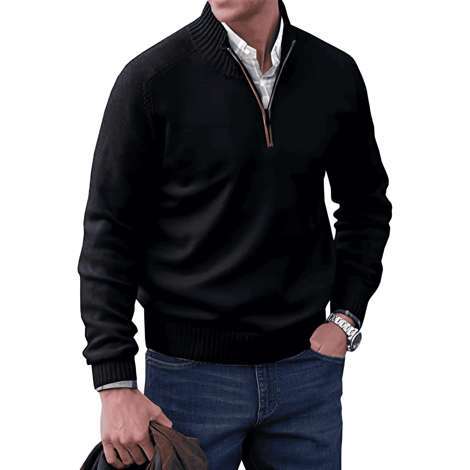 LUKE™ | ELEGANT CASHMERE SWEATER WITH ZIP